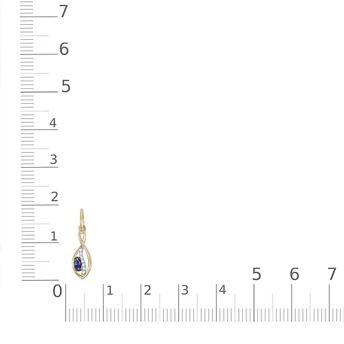 Подвеска из красного золота с рубином и 7 бриллиантами