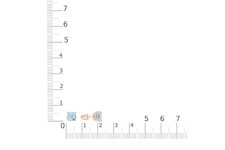 Серьги-пусеты из красного золота с 2 топазами sky
