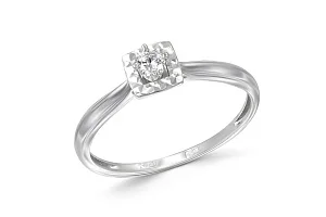 Кольцо из белого золота с бриллиантом