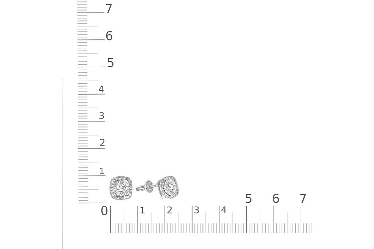Серьги-пусеты из белого золота с 42 бриллиантами