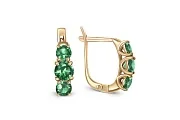 Серьги из жёлтого золота с 6 изумрудами