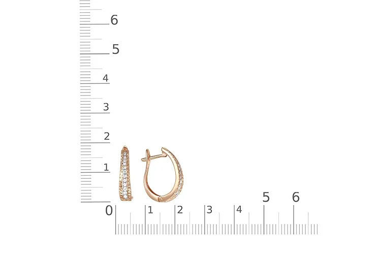 Серьги Дорожки из красного золота с 24 бриллиантами