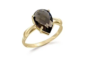 Кольцо из жёлтого золота с раухтопазом