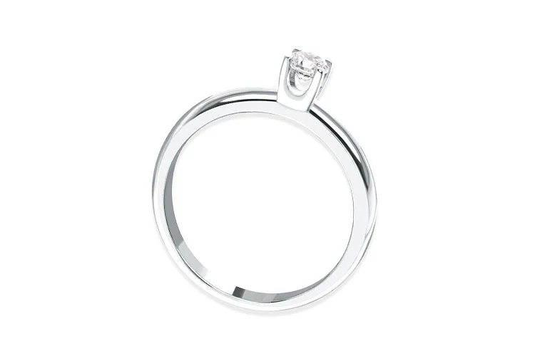 Кольцо из белого золота с выращенным бриллиантом