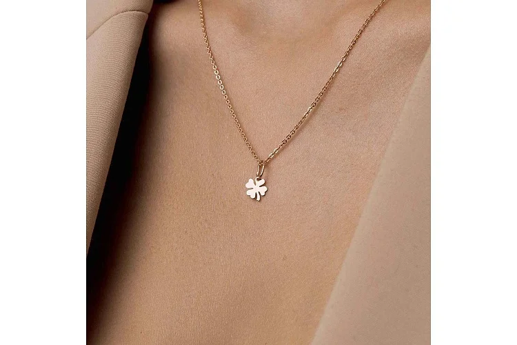 Подвеска Клевер из красного золота без вставок