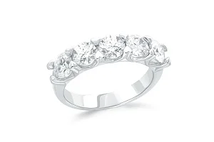 Кольцо Дорожка из белого золота с 5 муассанитами