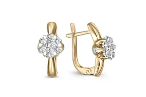 Серьги Малинки из жёлтого золота с 18 бриллиантами