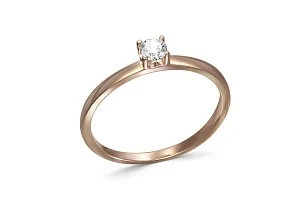 Кольцо из красного золота с фианитом