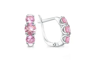 Серьги из белого золота с 6 ситаллами