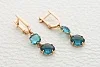 Серьги из красного золота с 4 фианитами