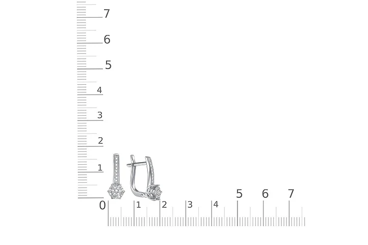 Серьги Малинки из белого золота с 30 бриллиантами