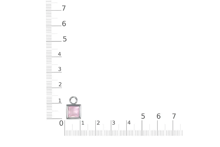 Подвеска серёг-трансформеров квадрат из белого золота с кварцем