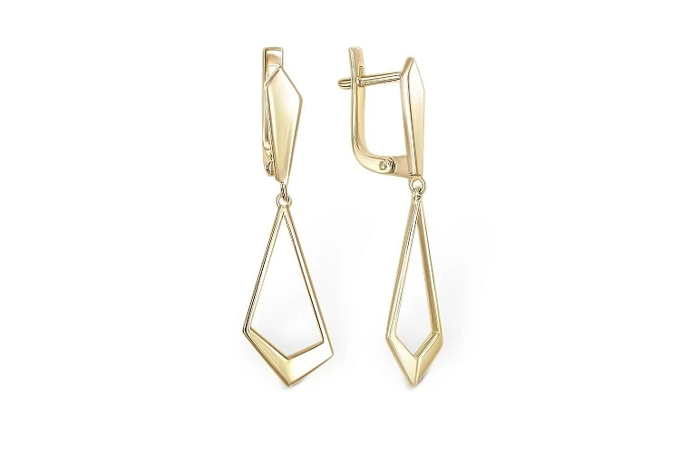 Серьги из жёлтого золота без вставок