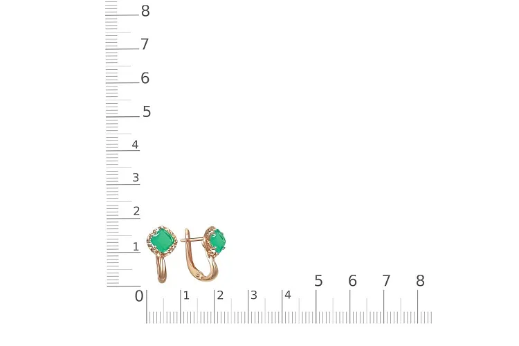 Серьги из красного золота с 2 агатами