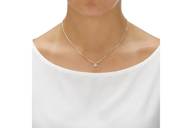 Подвеска из белого золота с кристаллом swarovski