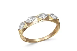 Кольцо из жёлтого золота с 4 фианитами