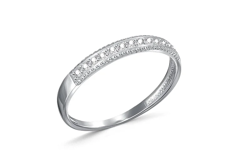Кольцо Дорожка из белого золота с 13 фианитами