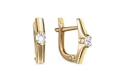 Серьги из жёлтого золота с 2 фианитами