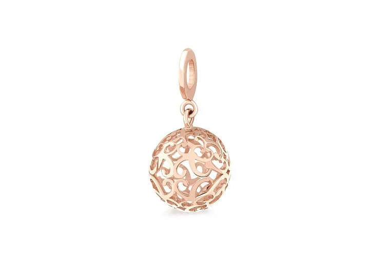 Подвеска серёг-трансформеров Шар из красного золота без вставок