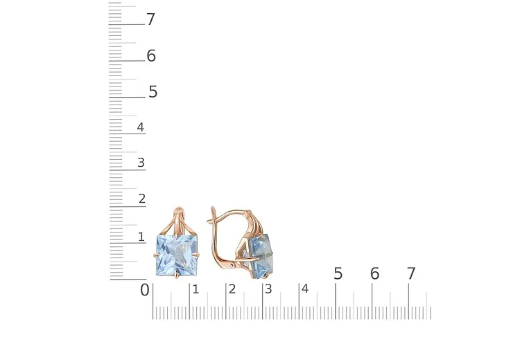 Серьги из красного золота с 2 топазами sky