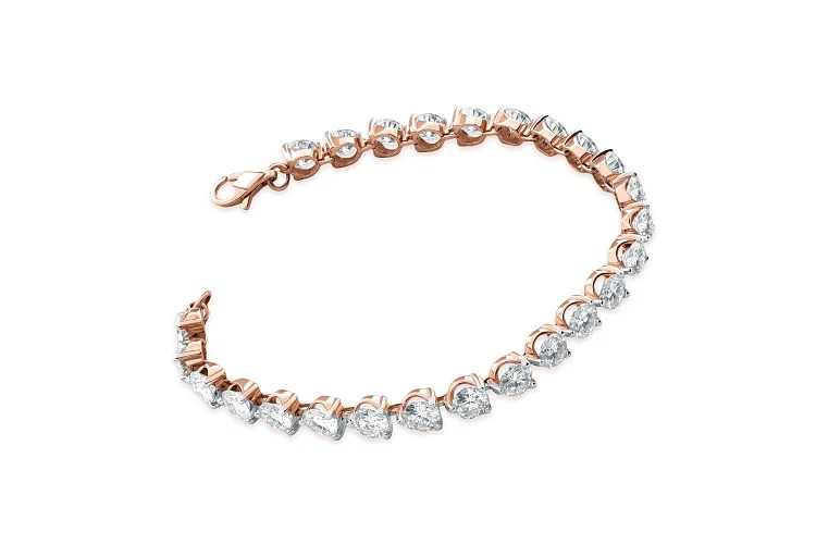 Браслет Дорожка из красного золота с 28 фианитами