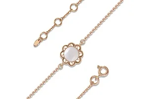 Детский браслет Цветок из красного золота с перламутром