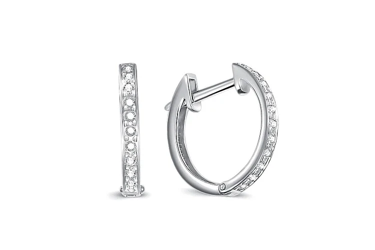 Серьги Дорожки из белого золота с 22 фианитами