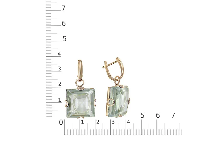 Серьги-трансформеры из жёлтого золота с 2 аметистами