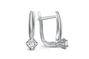 Серьги из белого золота с 2 бриллиантами