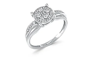 Кольцо из белого золота с 46 фианитами