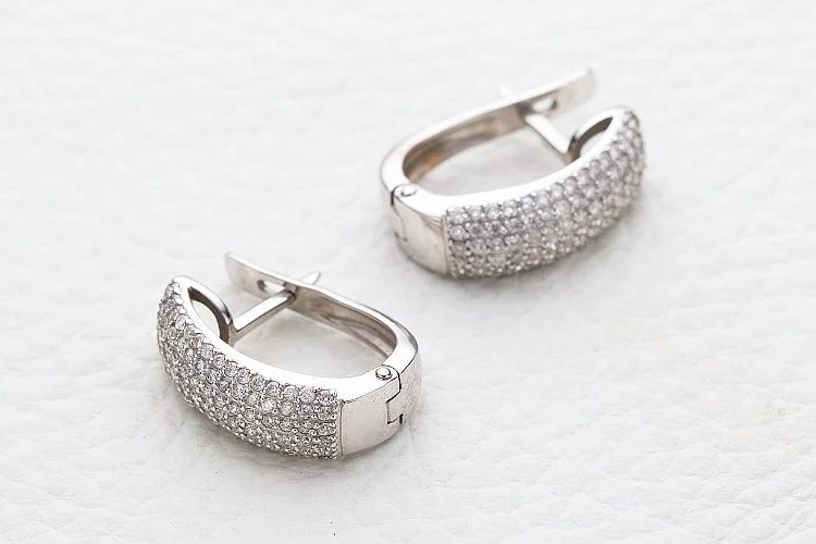 Серьги Дорожки из белого золота с 172 бриллиантами