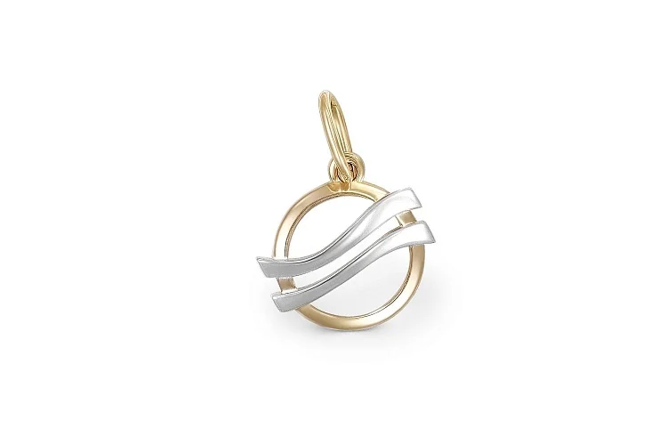 Подвеска Водолей из жёлтого золота без вставок