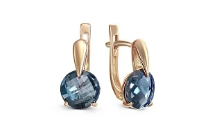 Серьги из красного золота с 2 топазами лондон