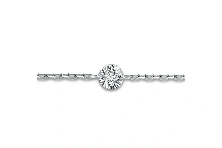 Браслет из белого золота с 3 бриллиантами