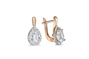 Серьги из красного золота с горным хрусталём