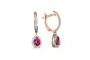 Серьги из красного золота с 2 рубинами и 54 бриллиантами