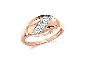 Кольцо из красного золота с 27 фианитами