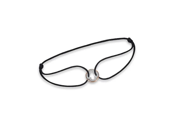 Браслет Клевер из красного золота с 20 фианитами