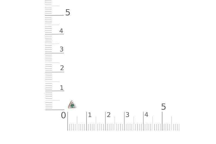 Подвеска Треугольник из красного золота с изумрудом