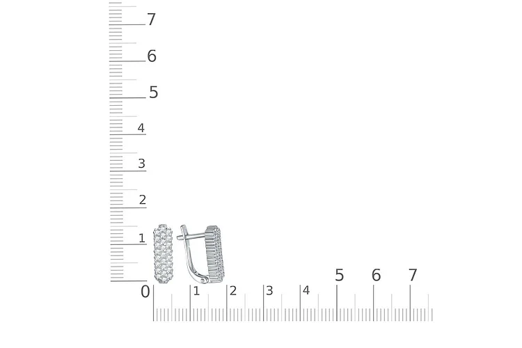 Серьги из белого золота с 50 фианитами