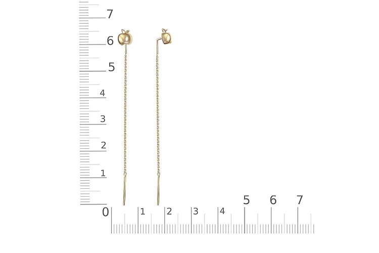 Серьги-продёвки Яблоки из жёлтого золота без вставок