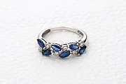 Кольцо из белого золота с 6 сапфирами и 6 бриллиантами
