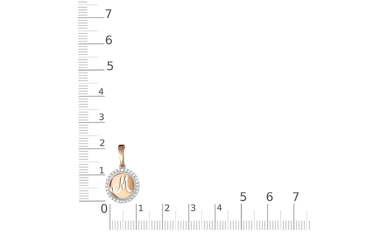 Подвеска Буква из красного золота с 87 фианитами