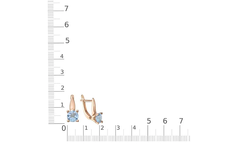 Серьги из красного золота с 2 топазами sky