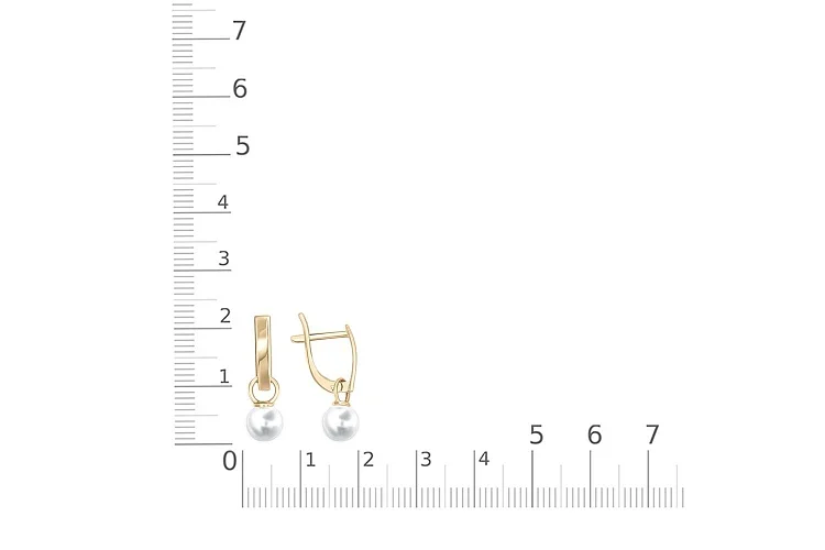 Серьги-трансформеры из жёлтого золота с 2 жемчужинами