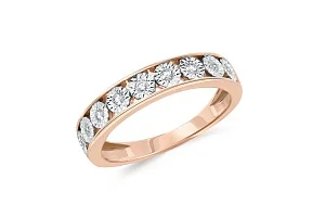 Кольцо Дорожка из красного золота с 9 бриллиантами