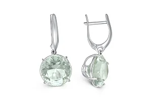 Серьги из белого золота с 2 аметистами