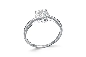 Кольцо из белого золота с 19 бриллиантами