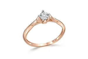 Кольцо из красного золота с бриллиантом