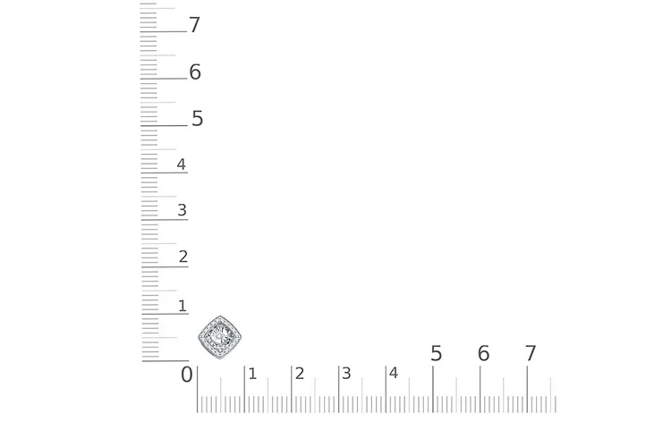 Подвеска Квадрат из белого золота с 21 бриллиантами